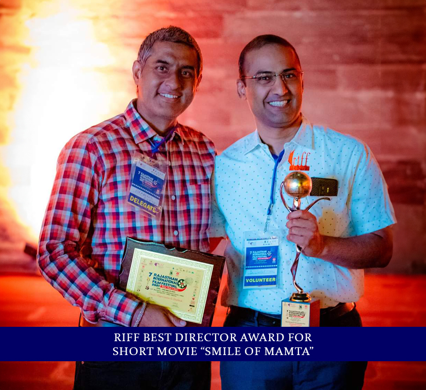 Dr Sushil Nahar - Plastic Surgeon - RIFF Best Director Award for short movie SMILE of MAMTA